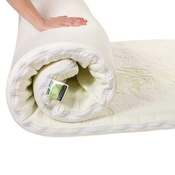 Topper Ortopedic Hard 5 cm, Bamboo anti-alunecare, Tare