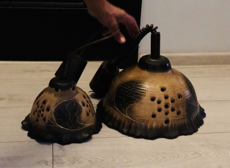 Mid century 2 lampa pendul ceramica