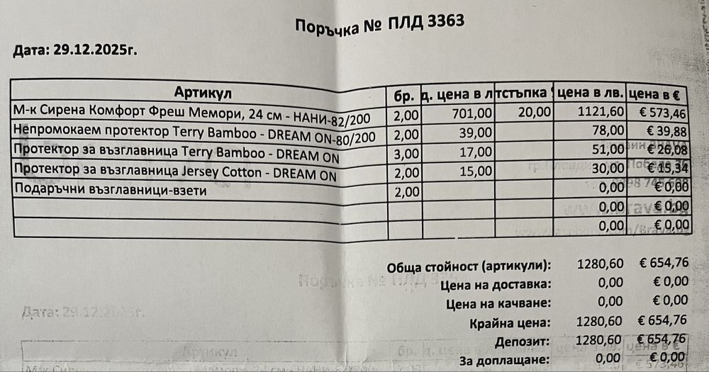 Двулицев матрак Нани - Sirena Comfort Fresh Memory - 82/200