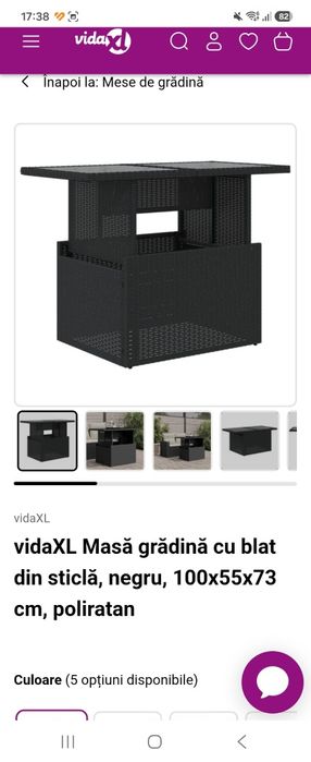 Vand set canapea cu masa ajustabila pe inaltime