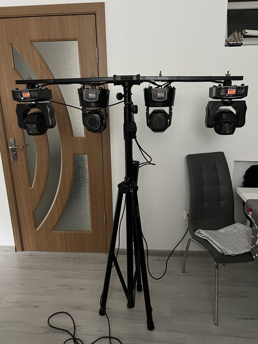 2/2 Lumini Moving spot and wash + stativ gravity + cabluri + DMX