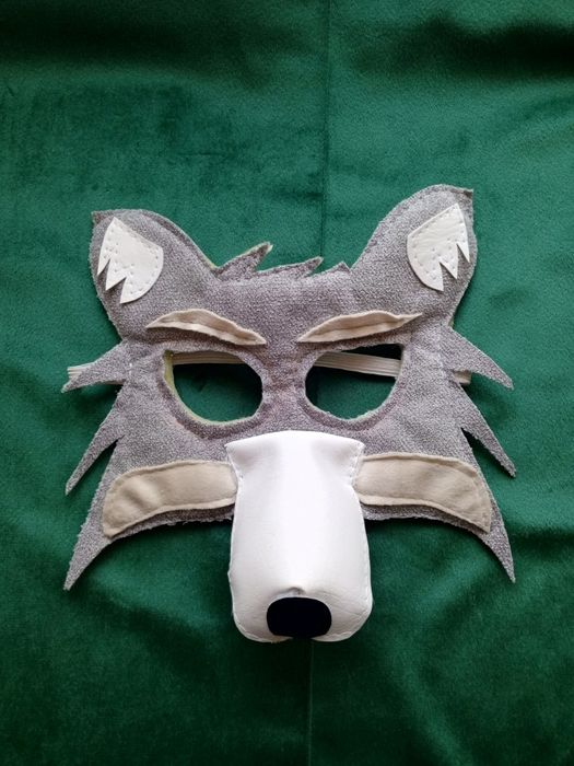Детские Маски Волка из велюра и кожзама