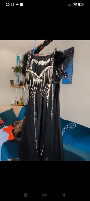 Rochii și costumație dans oriental handmade evantaie mătase aripi isis bellydance