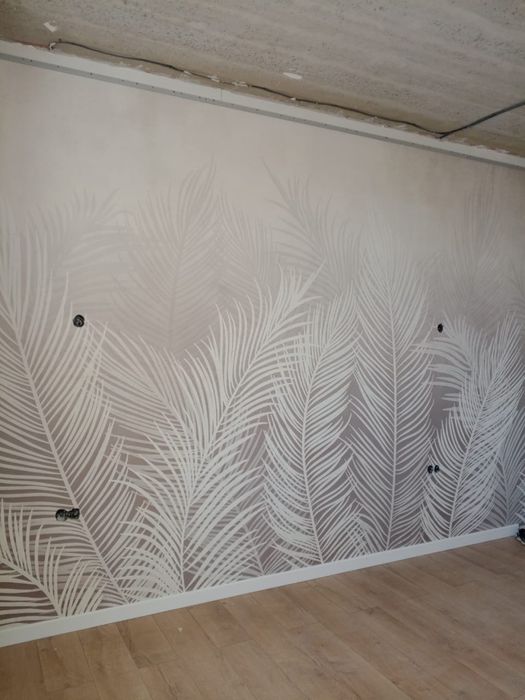 Поклейка обоев-$