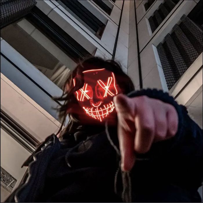 Хэллоуинская неоновая светодиодная маска ужаса maska punk Halloween