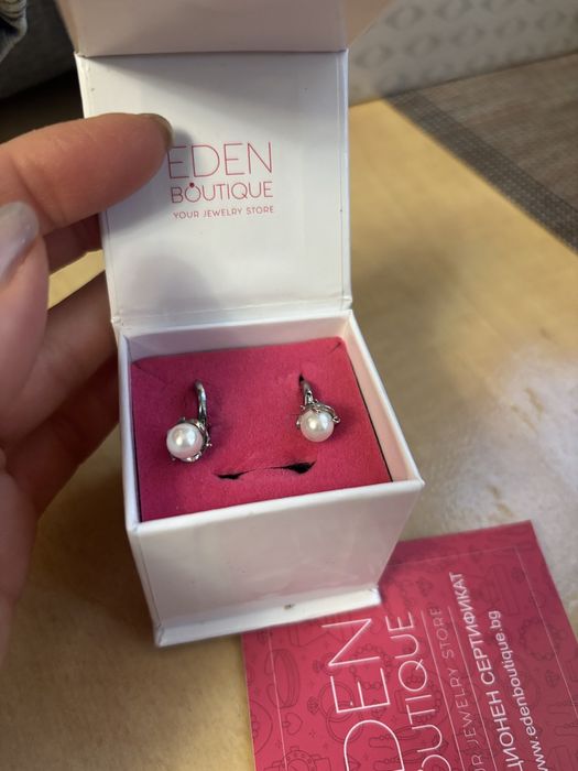 Обеци - перла и сребро