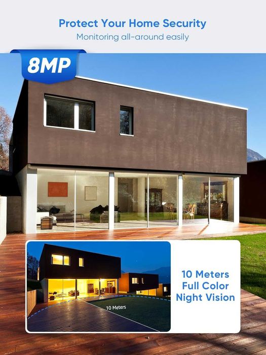 SANNCE 4K Безжични CCTV камери 2 броя за N98WHG 4K NVR, IP66