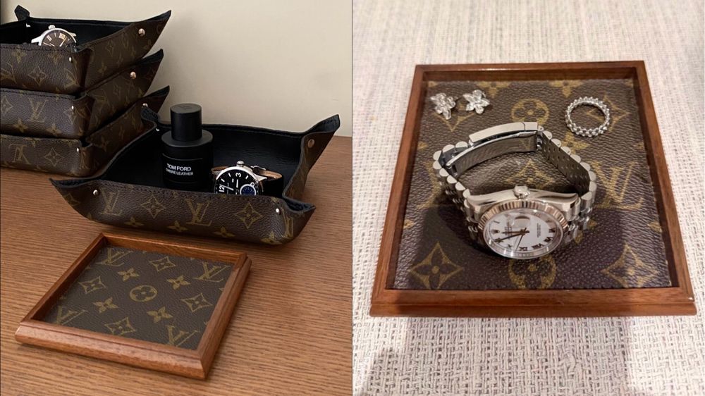 Louis Vuitton Monogram Brown Custom Leather Tray