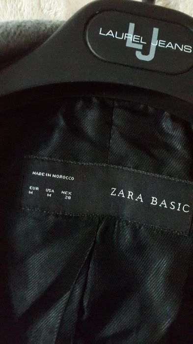 Пальто ZARA BASIC, made in Morocco, шерстяное.