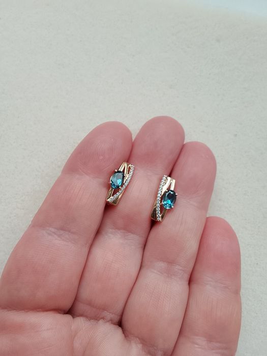 Серьги 585*топаз