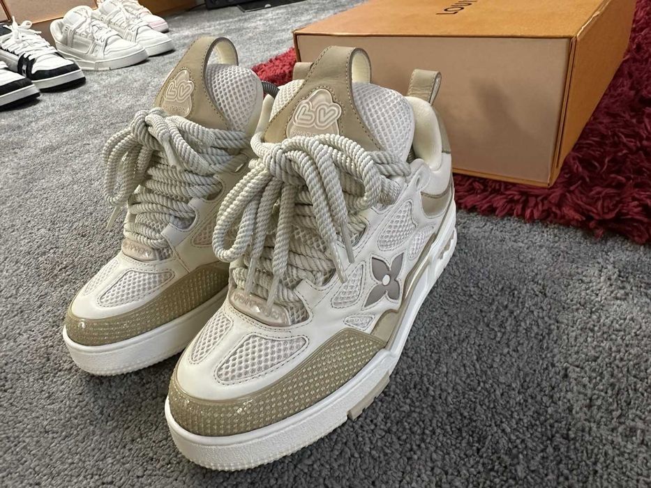 #CALITATE PREMIUM#Louis Vuitton LV4 Beige Skate Trainers - Livrare Verificare - (Dispunem de mai multe modele)