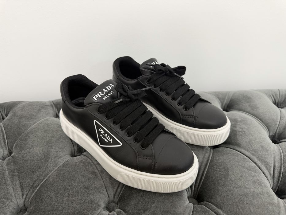Prada black leather sneaker