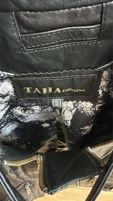 Кожаный пиджак S размер