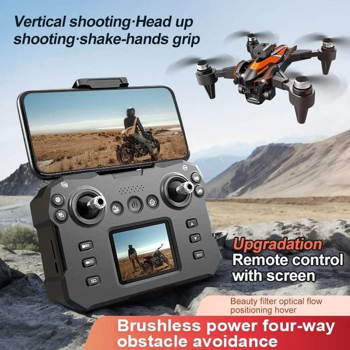 Drone UAV NEW K12Max cu Casca VR, Control pe Ecran, Camera 8K HD, 5G, Tehnologie Brushless, Pozitionare prin Flux Optic, Aeriana cu 4 Axe