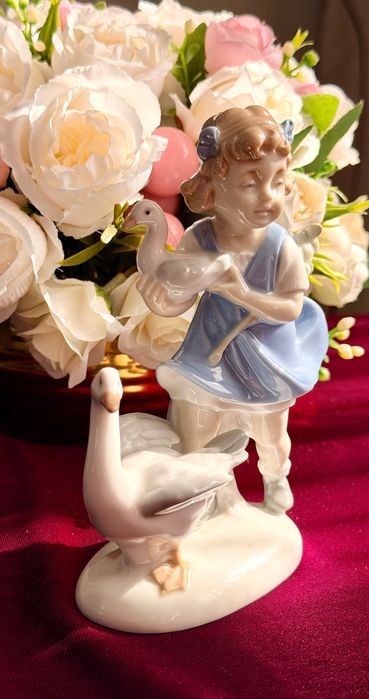 Изящная фарфоровая статуэтка «Девочка с гусями», Gräfenthal