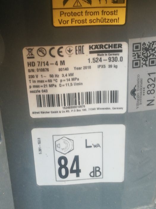 Водоструйка водоструйки karcher hd5/15 hd6/15 hd7/14 hd650