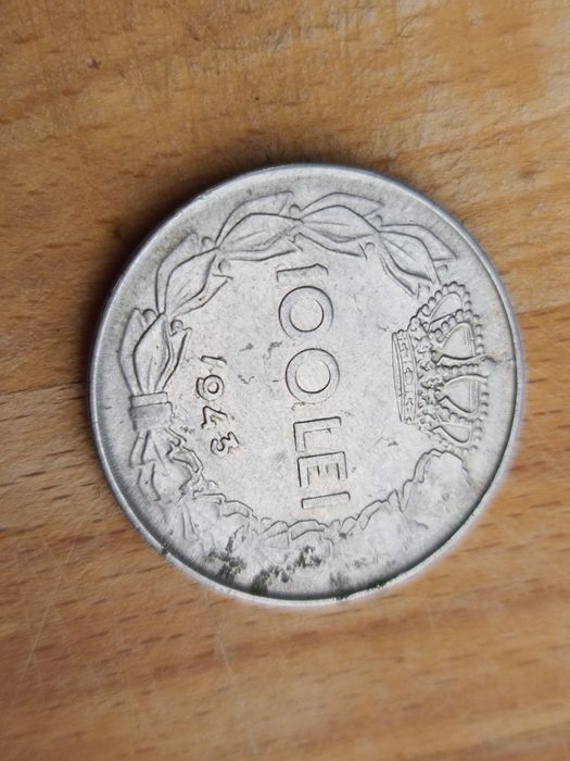 Monedă Regele Mihai 100 lei din 1943,  1944 artă  colecție