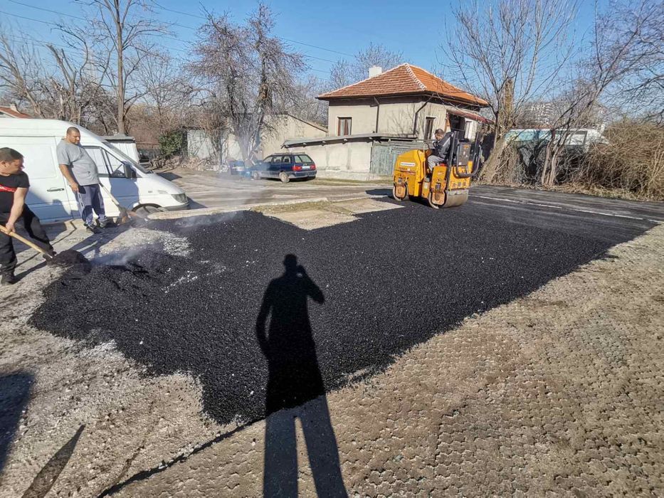 Полагане на асфалт, валяк, топ цени.