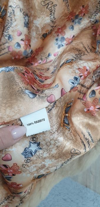 Blana naturala de iepure, S, cu gluga