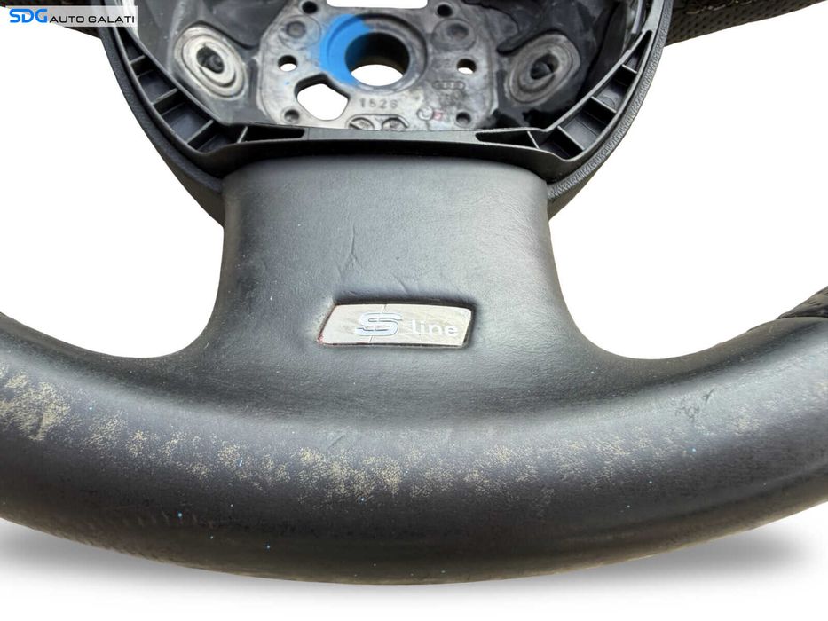 Volan Piele 3 Spite S Line cu Uzura Fara Airbag Model cu Locas Comenzi și Padele Audi A6 C6 4F 2005 - 2011 Cod 8K0419091AK [C5614]