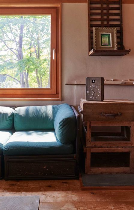 Ceas perete original Lemnos Inc. CUCU Made in Japan Lemn inchis