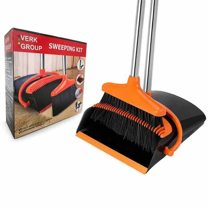 Комплект метла и лопатка 2 в 1 с дълга метална дръжка Lazy Sweeping Kit