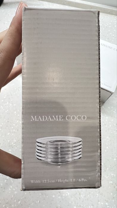 Блюдца прозрачные, Madame Coco, 2х6 шт