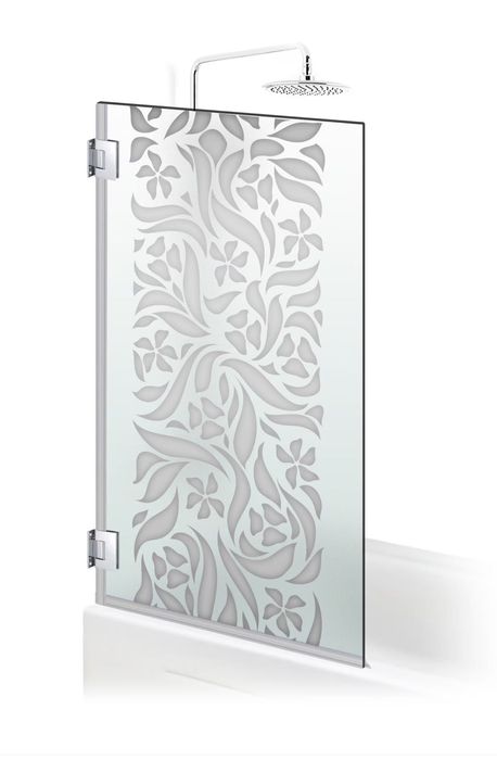Paravan mobil sticla cada de baie 70 x 150 cm cu ornament
