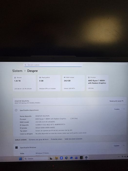 Laptop asus TUF Gaming 144hz