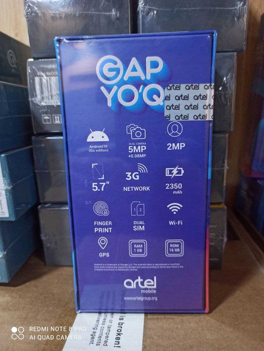 Смартфоны GAP YOQ. Новые вакуумные упаковки. Цена – 525000 сум.
