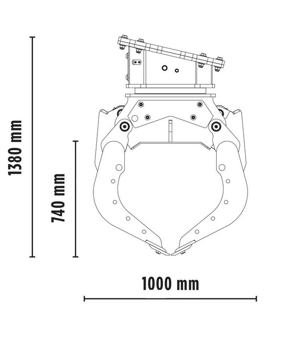 Graifere rotative pentru excavatoare 12-18 ton MB-G900
