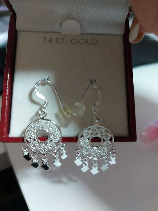 Нови сребърни обеци бохо стил