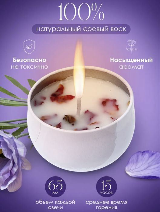 Подарочный набор ароматических декоративных свечей