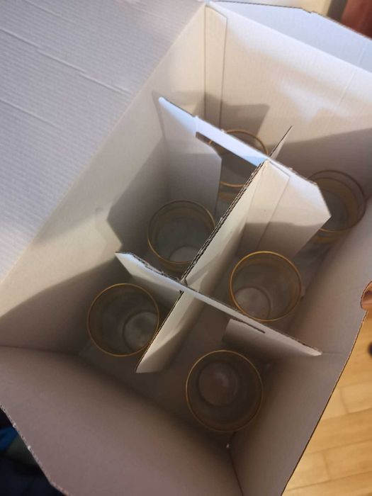 Set 6 pahare semicristal model auriu VERSACE 250 ml