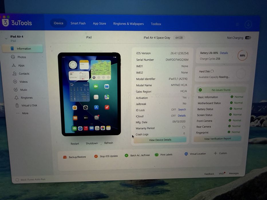 Apple iPad Air 4 arsta foarte bine baterie 88%