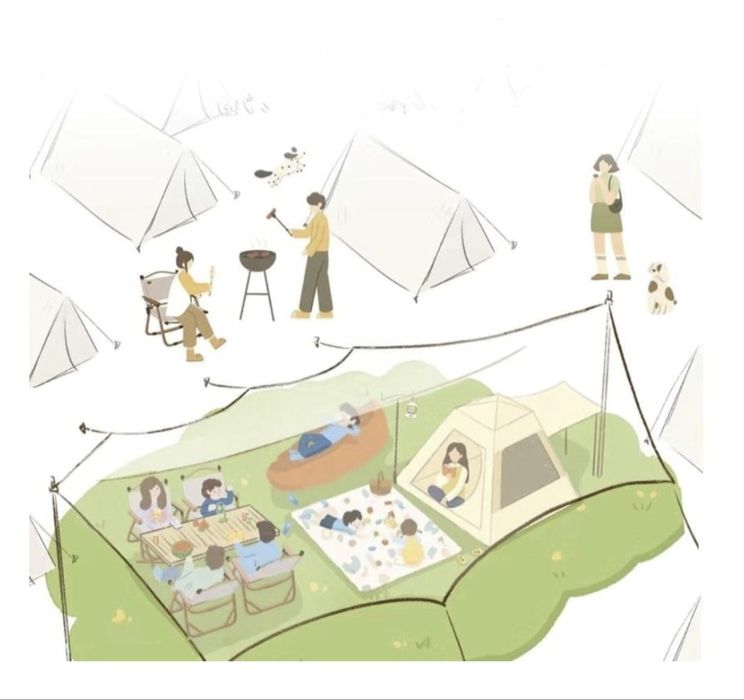 Тент туристический бежевый