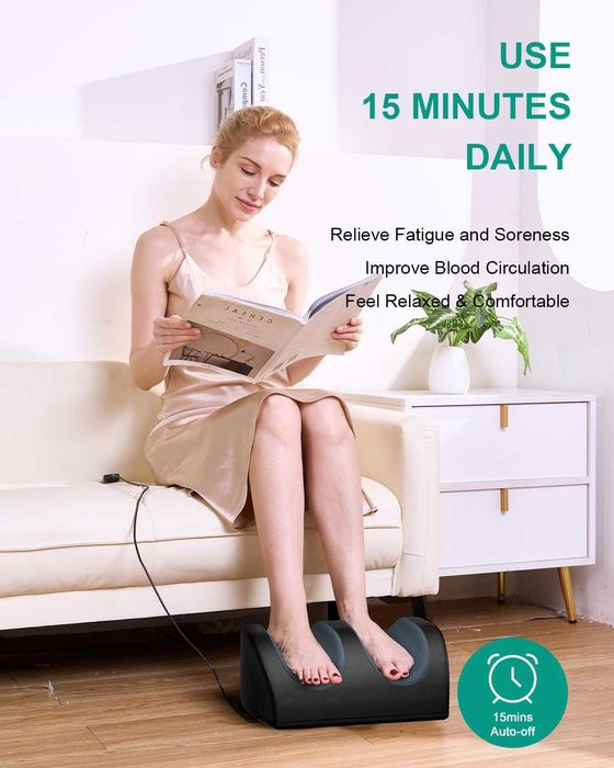 Масажор за крака LINGTENG с топлина и масаж на краката, електрически масажор за крака