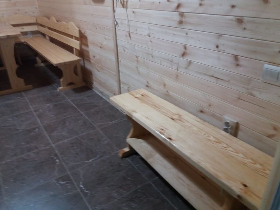 Мебель, лавки, столы, полки для бани.