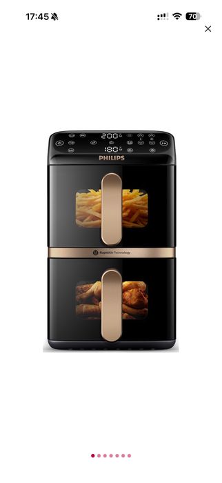 Friteuza cu aer cald dubla philips, 10l, 2750W