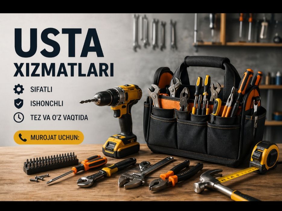 Usta  xizmatlari televizor qotirish ornatish beton buzish