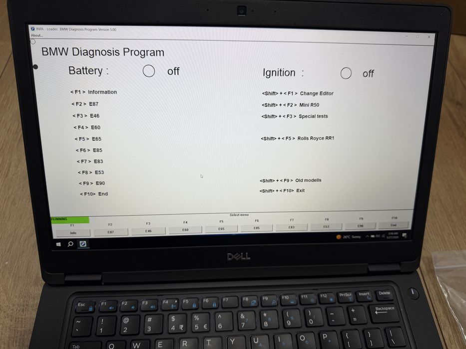 Tester/Diagnoza ista+ 4.50.12/ inpa 5.0 instalate in Laptop Dell 5491 cu i5, 16Gb Ram, SSD M2 512Gb