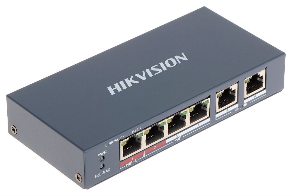 Hikvision DS-3E0106P-E/M
Switch 6 ports Hikvision DS-3E0106P-E/M