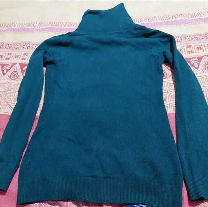 Pulover lung subțire cu cordon