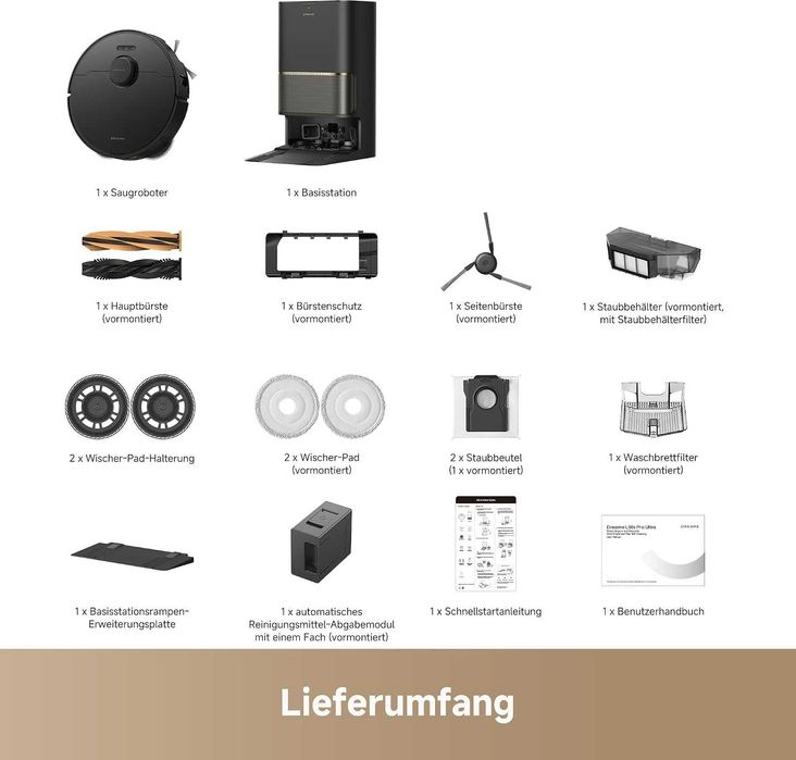 Нова Прахосмукачка Робот с Моп DREAME L50s Pro Ultra RLL88HE, 2 години Гаранция, 30 000 Pa, Сухо и Мокро Почистване, Автоматична Станция