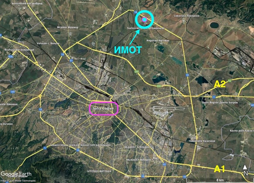 Продава се имот голямо лице на северния околовръстен път на София
