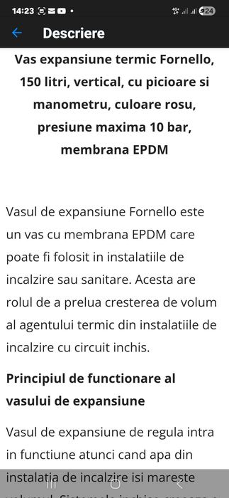 Vas expansiune nou 150 l membrana rosie