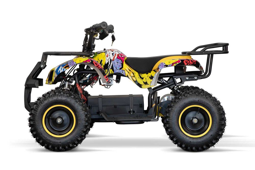 ATV electric NITRO Torino Quad 1000W 36V 12Ah, grafiti yellow