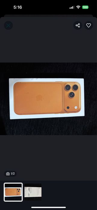 Iphone 17 pro max 256 gb portocaliu sigilat!