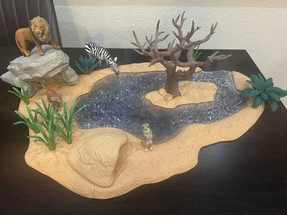 Set / figurine Schleich, savana, cascada, animale. Pretul difera