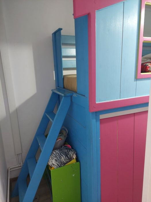 Pat copii căsuță lemn